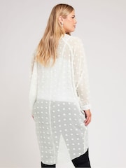 Yours Curve White Snake Print Longline Batwing Sleeve Shirt - Image 3 of 5