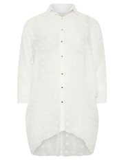 Yours Curve White Snake Print Longline Batwing Sleeve Shirt - Image 5 of 5