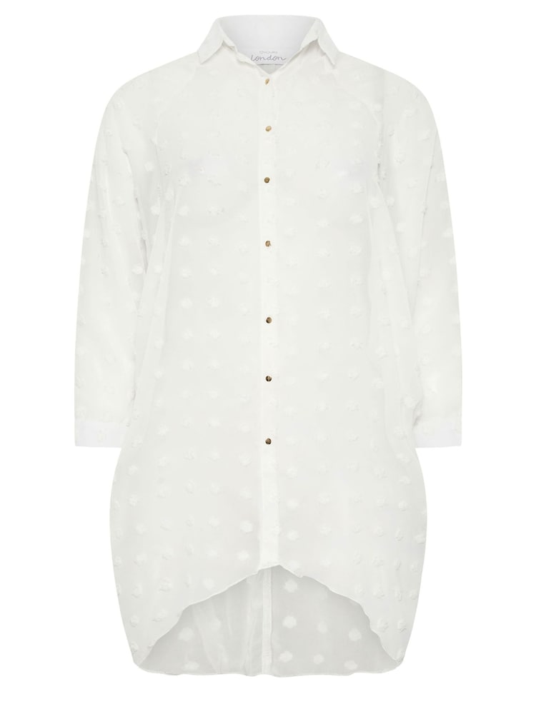 Yours Curve White Snake Print Longline Batwing Sleeve Shirt - Image 5 of 5