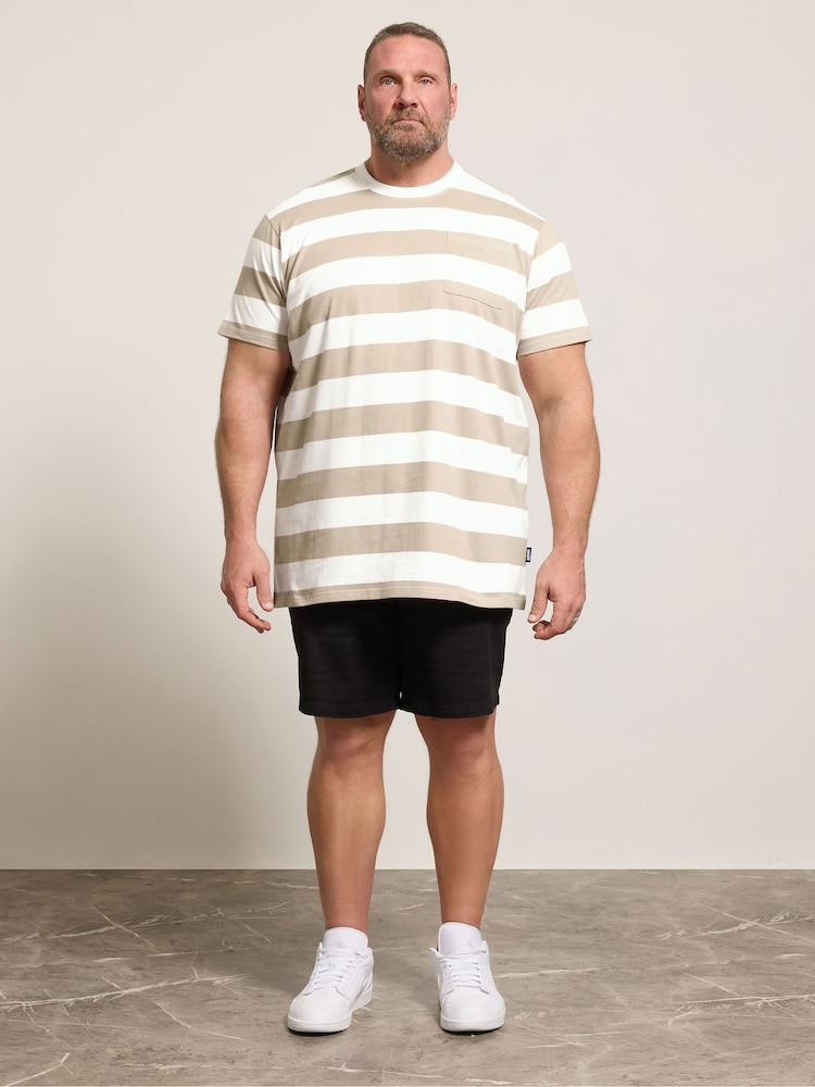 BadRhino Big & Tall Natural Long Cashew Stripe T-Shirt - Image 2 of 6