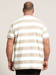 BadRhino Big & Tall Natural Long Cashew Stripe T-Shirt - Image 3 of 6