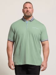 BadRhino Big & Tall Green Chambray Pocket Polo Shirt - Image 1 of 6