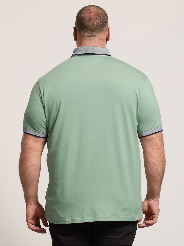 BadRhino Big & Tall Green Chambray Pocket Polo Shirt - Image 2 of 6