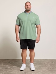 BadRhino Big & Tall Green Chambray Pocket Polo Shirt - Image 3 of 6