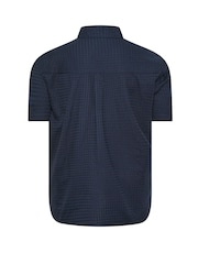 BadRhino Big & Tall Blue Textured Dobby Shirt - Image 5 of 5