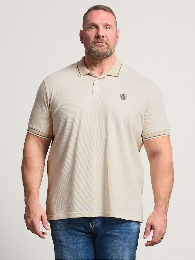 BadRhino Big & Tall Natural Waffle Texture Polo Shirt - Image 1 of 4
