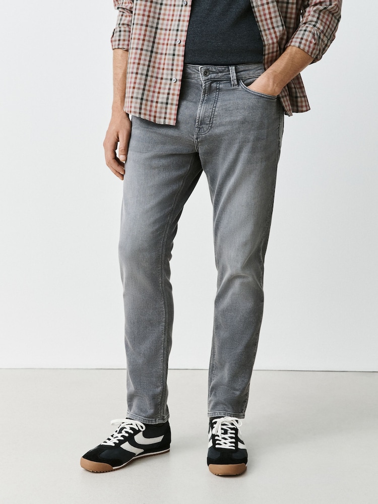 Dark Grey Slim Fit Comfort Stretch Jeans - Image 2 of 5 Dark Grey Slim Fit Comfort Stretch Jeans - Image 2 of 5