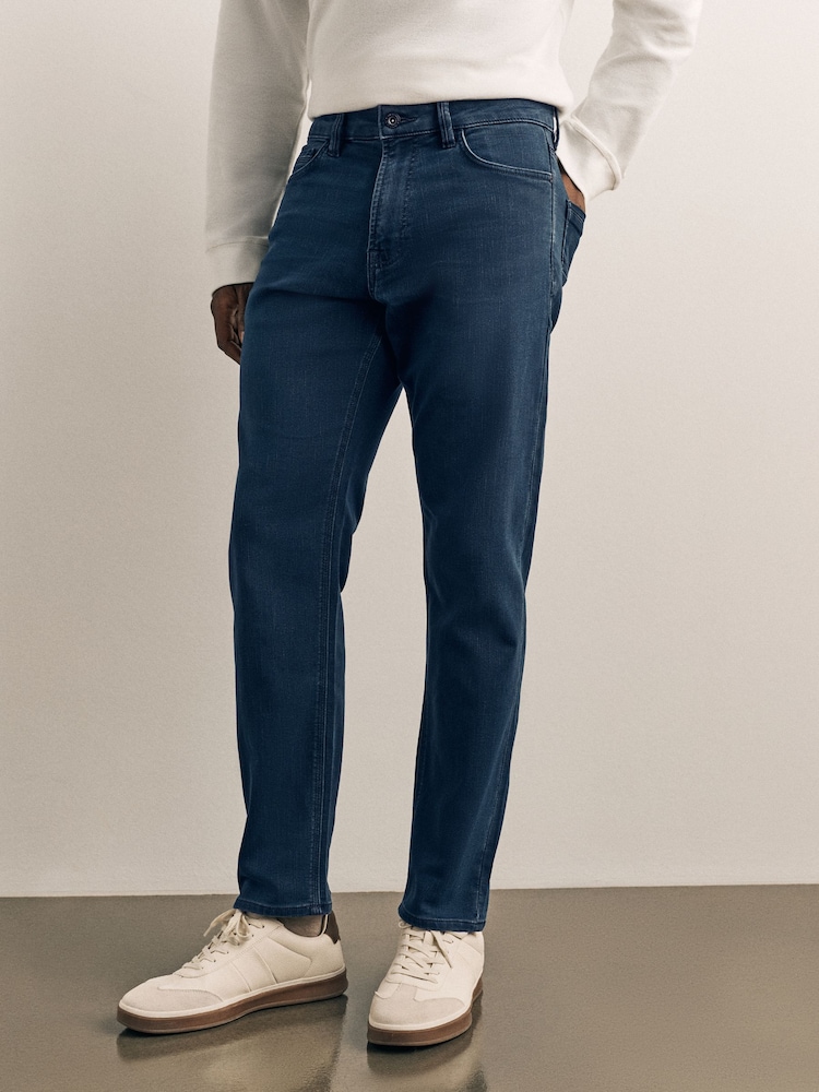 Dark Blue Slim Fit Comfort Stretch Jeans - Image 2 of 10 Dark Blue Slim Fit Comfort Stretch Jeans - Image 2 of 10