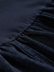 Rinse Wash Short Sleeve Jersey Mix Denim Dress - Image 6 of 7
