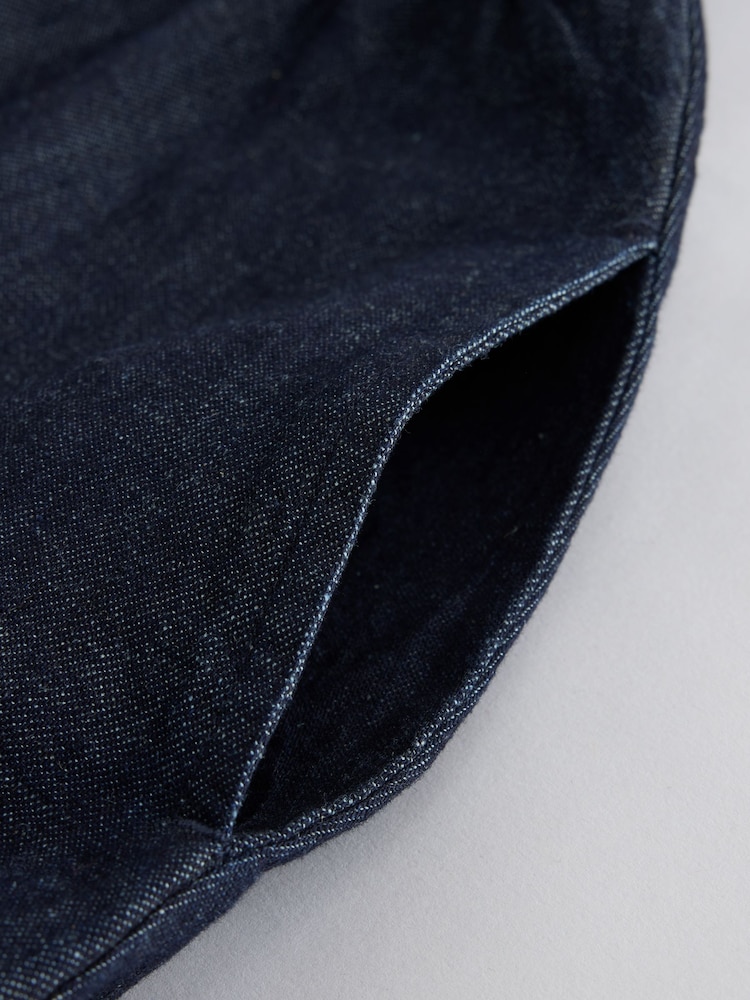 Rinse Wash Short Sleeve Jersey Mix Denim Dress - Image 7 of 7