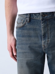 Dark Blue Straight Fit Motionflex Jeans - Image 5 of 6