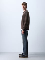 Dark Blue Straight Fit Motionflex Jeans - Image 6 of 6