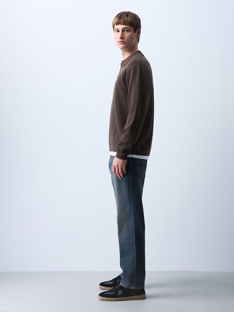 Dark Blue Straight Fit Motionflex Jeans - Image 6 of 6 Dark Blue Straight Fit Motionflex Jeans - Image 6 of 6