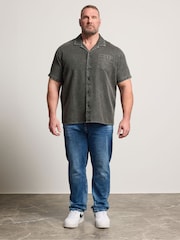 Gris - BadRhino Big & Tall Acid Wash Cotton Shirt - Imagen 2 de 4
