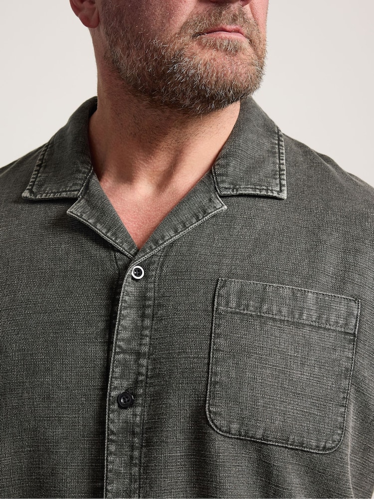 Gris - BadRhino Big & Tall Acid Wash Cotton Shirt - Imagen 4 de 4