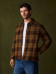 Ochre Yellow Check Wool Blend Shacket - Image 3 of 5