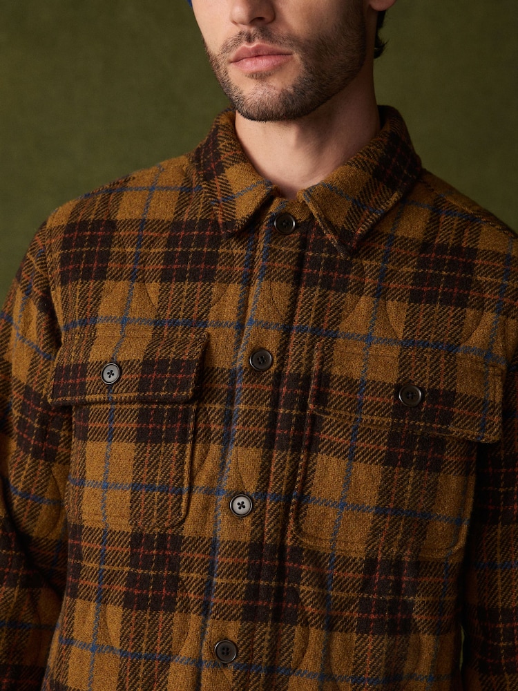Ochre Yellow Check Wool Blend Shacket - Image 5 of 5 Ochre Yellow Check Wool Blend Shacket - Image 5 of 5