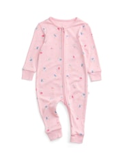 MORI Pink Enchanted Bunnies Clever Zip Supersoft Sleepsuit - Image 5 of 6