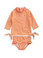 MORI Orange Coral Tide Rash Vest & Frilled Bottoms Swim Set - Image 3 of 5