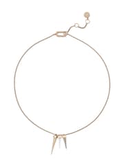 AllSaints Gold Tone Laio Triple Spike Charm Pendant Necklace - Image 1 of 5