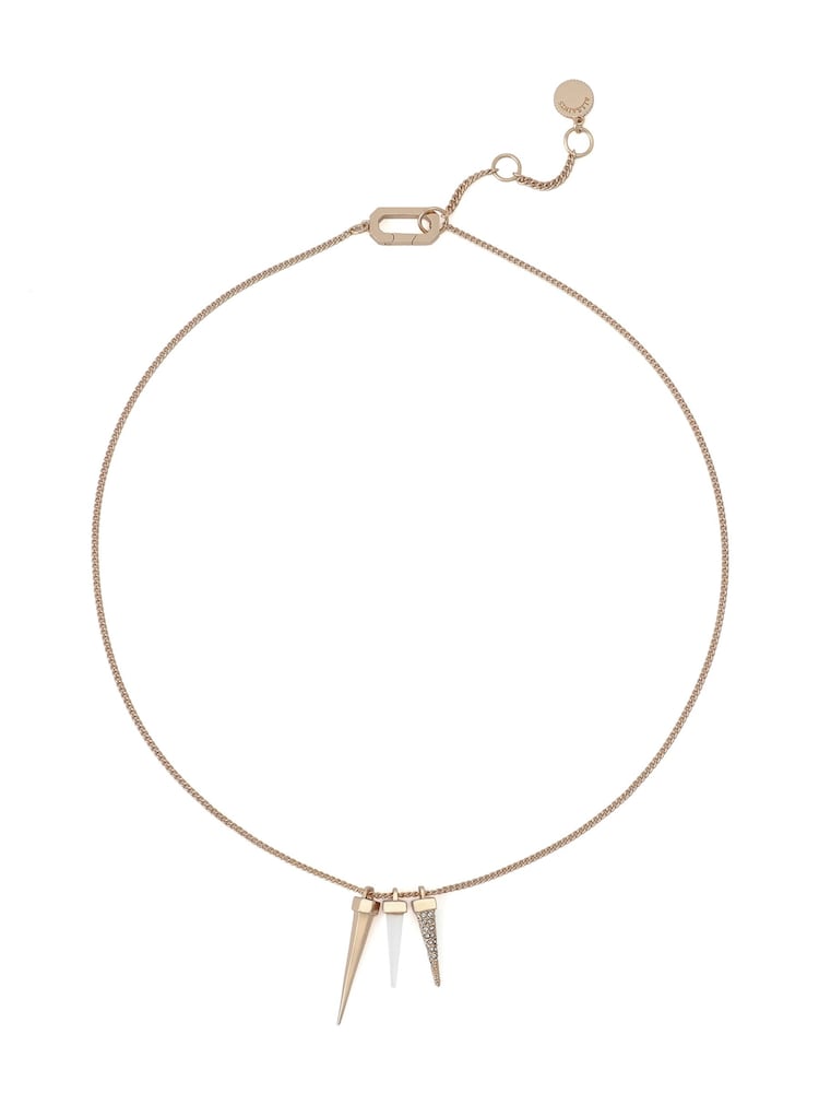 AllSaints Gold Tone Laio Triple Spike Charm Pendant Necklace - Image 1 of 5