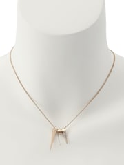 AllSaints Gold Tone Laio Triple Spike Charm Pendant Necklace - Image 5 of 5