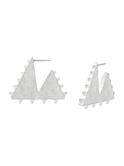 AllSaints Silver Tone Mae Spike Triangle Hoop Earrings - Image 1 of 3