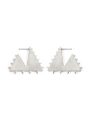 AllSaints Silver Tone Mae Spike Triangle Hoop Earrings - Image 3 of 3