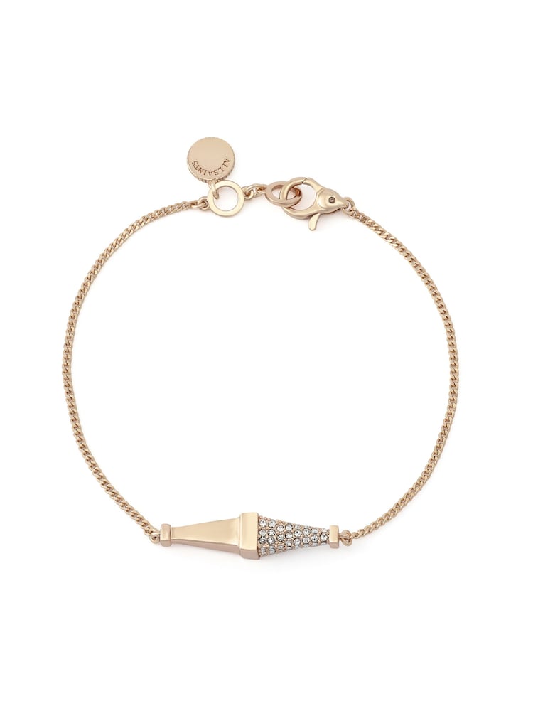 AllSaints Gold Tone Laio Pavé Spike Link Bracelet - Image 1 of 5