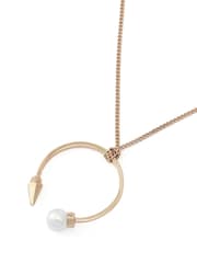 AllSaints Gold Tone Hazel Spike Pendant Necklace - Image 3 of 5