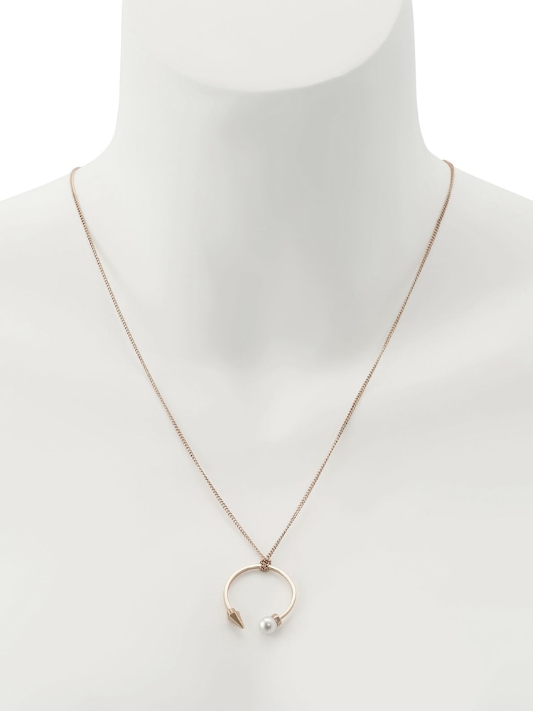 AllSaints Gold Tone Hazel Spike Pendant Necklace - Image 5 of 5