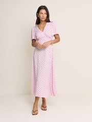 Nobodys Child Pink Atlas Midi Dress - Image 3 of 5