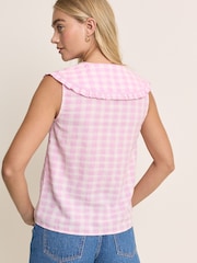 Nobodys Child Pink Blair Ruffle Collar Button Through Tops - Image 2 of 5