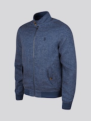 U.S. Polo Assn Blue Linen Blend Harrington Jacket - Image 9 of 11