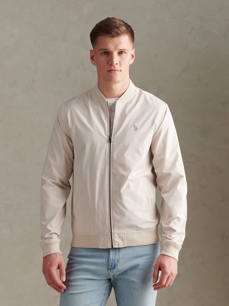 U.S. Polo Assn Natural Jersey Lined Smart Bomber Jacket - Image 1 of 10