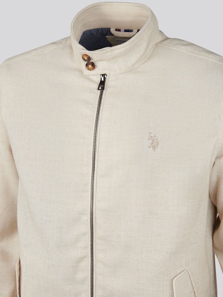 U.S. Polo Assn Natural Linen Blend Harrington Jacket - Image 10 of 10