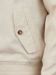 U.S. Polo Assn Natural Linen Blend Harrington Jacket - Image 6 of 10