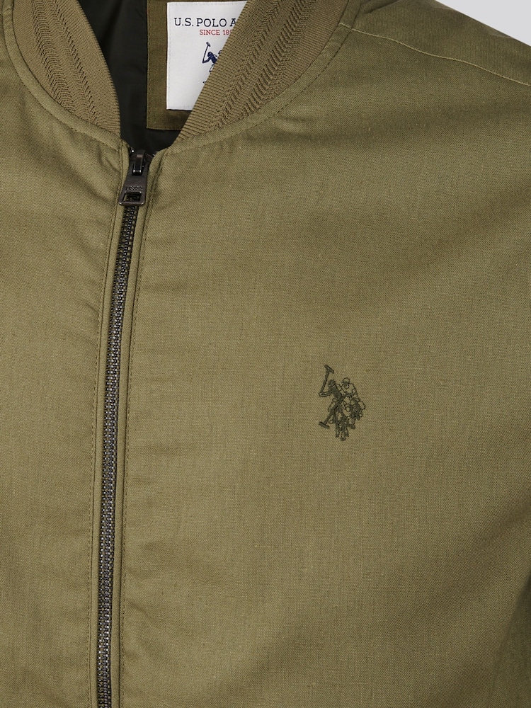 U.S. Polo Assn Linen Blend Classic Bomber Jacket - صورة 10 من 10