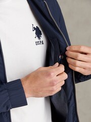 U.S. Polo Assn Blue Zip Through Bomber Jacket - Image 5 of 12