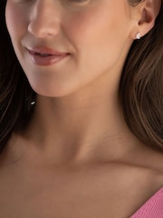 Beaverbrooks Silver Tone Beaverbrooks Pear Shaped Cubic Zirconia Stud Earrings - Image 1 of 3