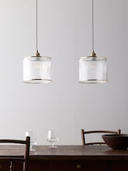 The Set 2 Pack Brass Ribbed Glass Easy Fit Shade Ceiling Lights - Image 3 of 6