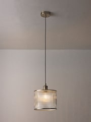 The Set 2 Pack Brass Ribbed Glass Easy Fit Shade Ceiling Lights - Image 4 of 6