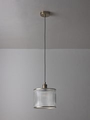 The Set 2 Pack Brass Ribbed Glass Easy Fit Shade Ceiling Lights - Image 5 of 6