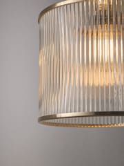 The Set 2 Pack Brass Ribbed Glass Easy Fit Shade Ceiling Lights - Image 6 of 6
