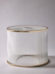 The Set 2 Pack Brass Ribbed Glass Easy Fit Shade Ceiling Lights - Image 7 of 7
