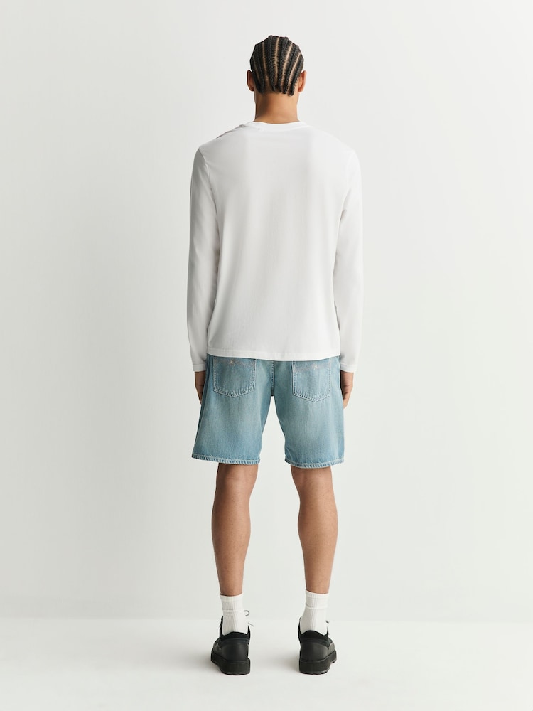 Nudie Jeans Drift Wood Seth Denim Regular Fit Shorts - Image 2 of 11