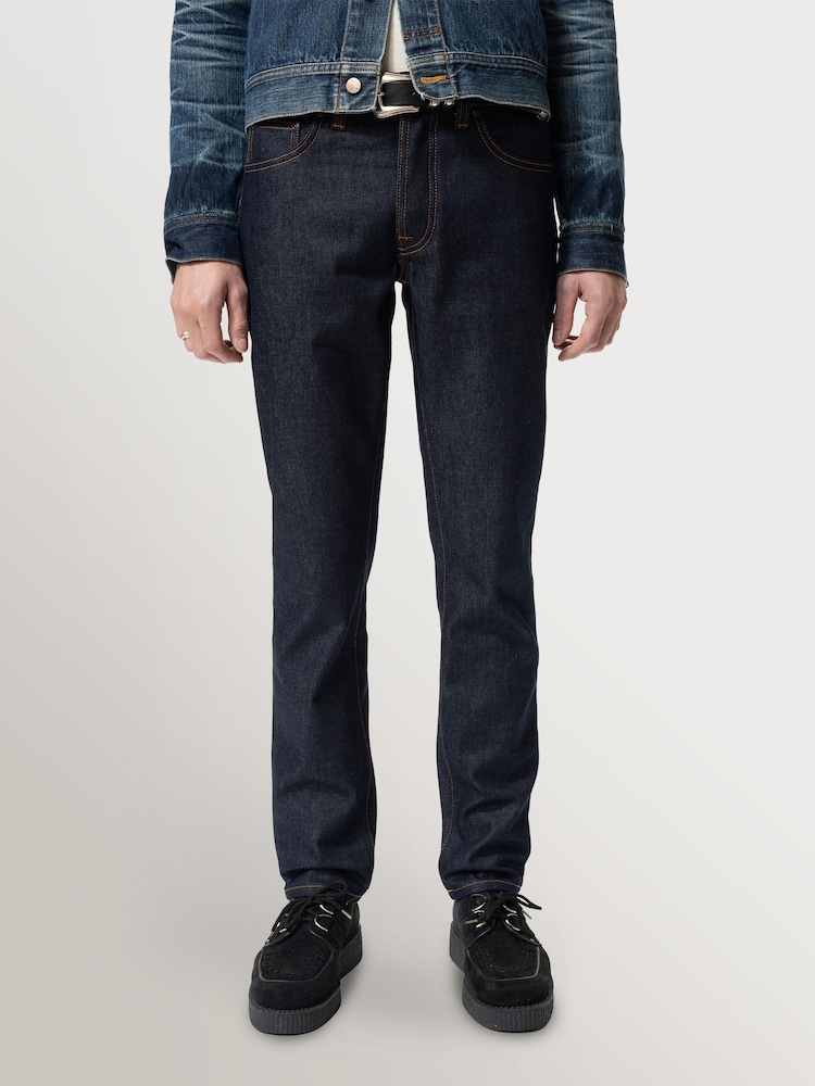 Nudie Jeans Dry Abyss Solid Ollie Slim Tapered Fit Jeans - Image 1 of 6