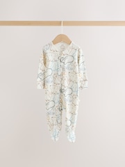 Grey Winter Animals Two Way Zip Sleepsuits 4 Pack - Image 10 of 15