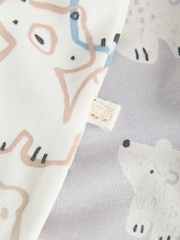Grey Winter Animals Two Way Zip Sleepsuits 4 Pack - Image 13 of 15