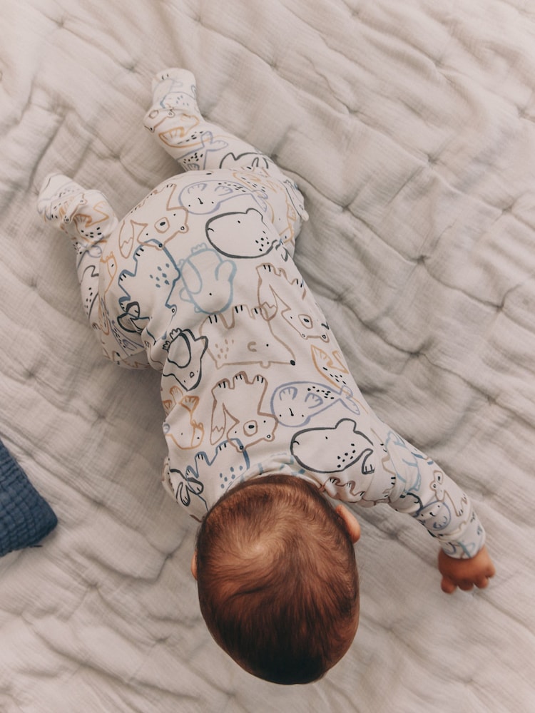 Grey Winter Animals - Combinaisons de nuit bébé à fermeture éclair double sens 4 Pack (0mois-2ans) - Image 2 sur 4